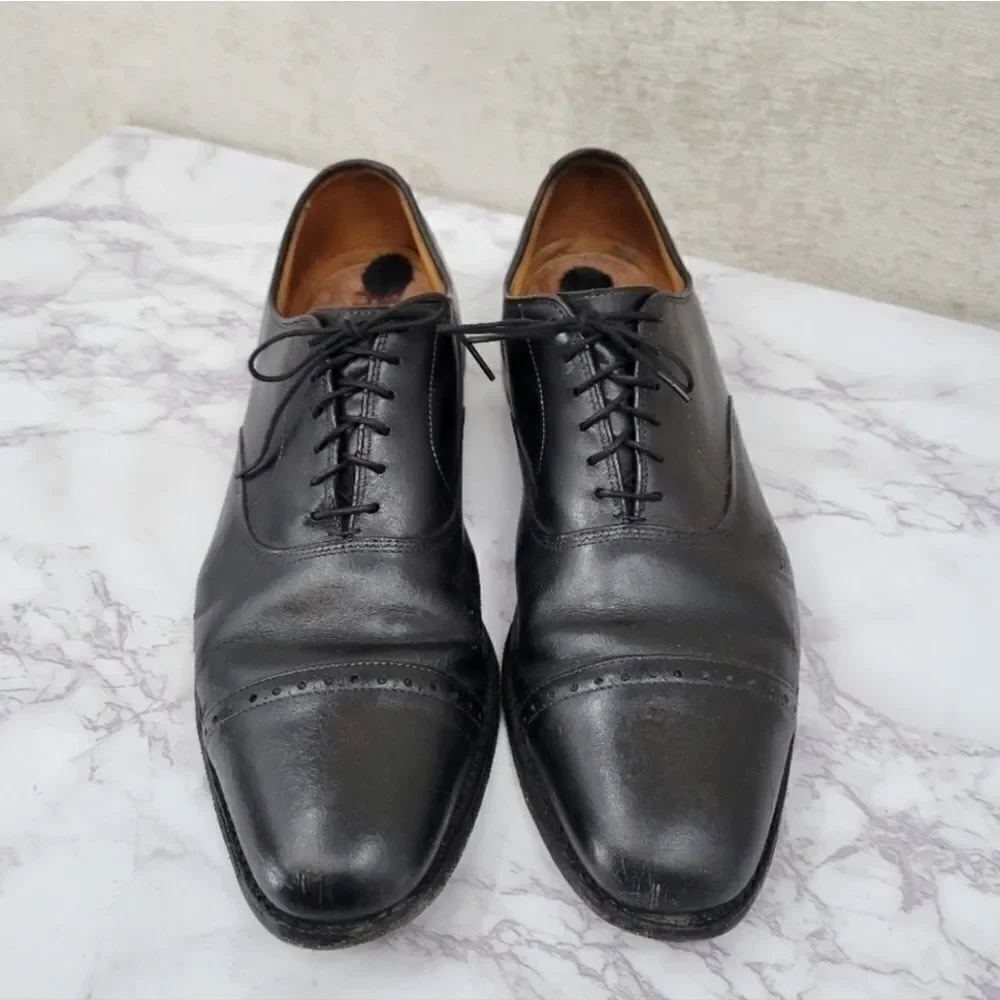 Allen Edmonds Byron Men's Size 13 Black Leather Dress Shoes Lace Up